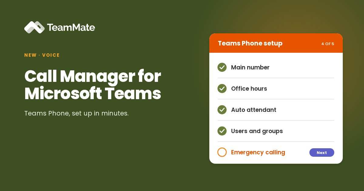 Call Manager for Microsoft Teams: a setup wizard and one dashboard for every customer's Teams Phone